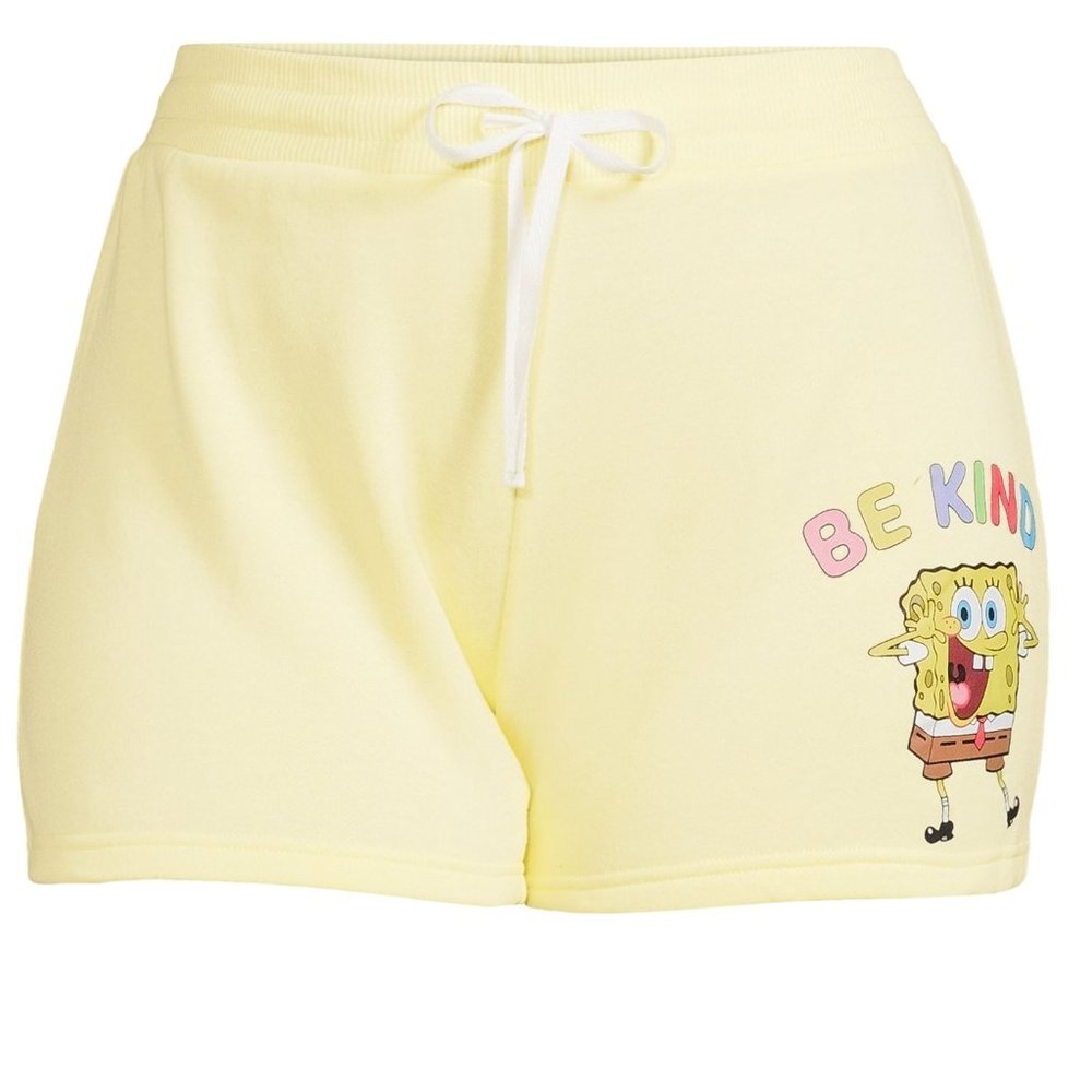Juniors SPONGE BOB SQUAREPANTS  "Be Kind" Fleece Shorts Size XXXL (21) NWT